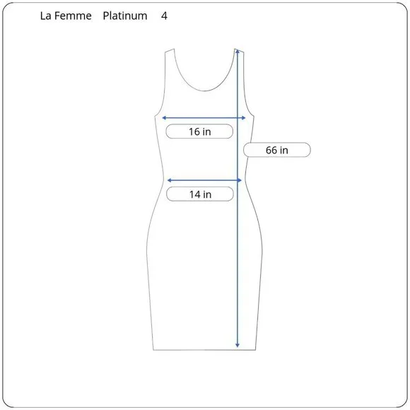 New 428$ La Femme Women's 4 Platinum Off the Shoulder Ruched Satin Trumpet Gown - Picture 3 of 8